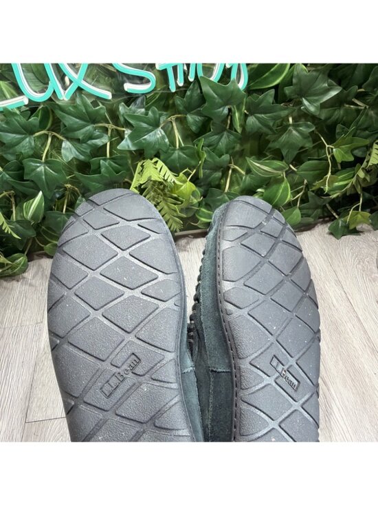 LL Bean Slippers Men Size 12 M Shoes Black Sheepskin Shearling Moccasins main image 10